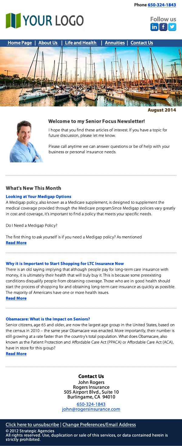 newsletters samples