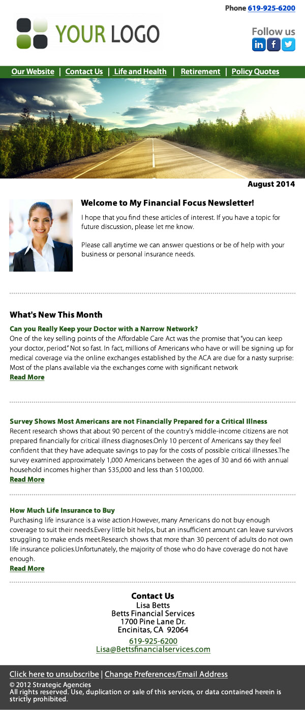 newsletters samples