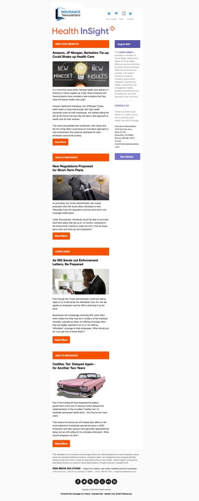 Email Newsletters template sample